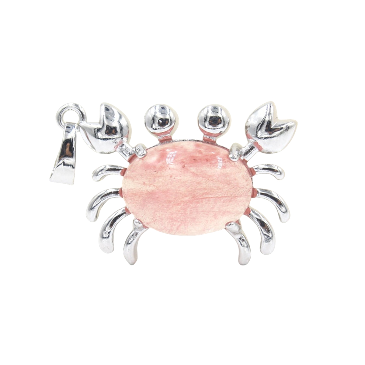 Natural Gemstone Crab Pendant Necklace for Women SN1552S Healing Crystal Protection Animal Jewelry Anniversary Birthday Valentine's Day Gift for Girlfriend Wife Mother
