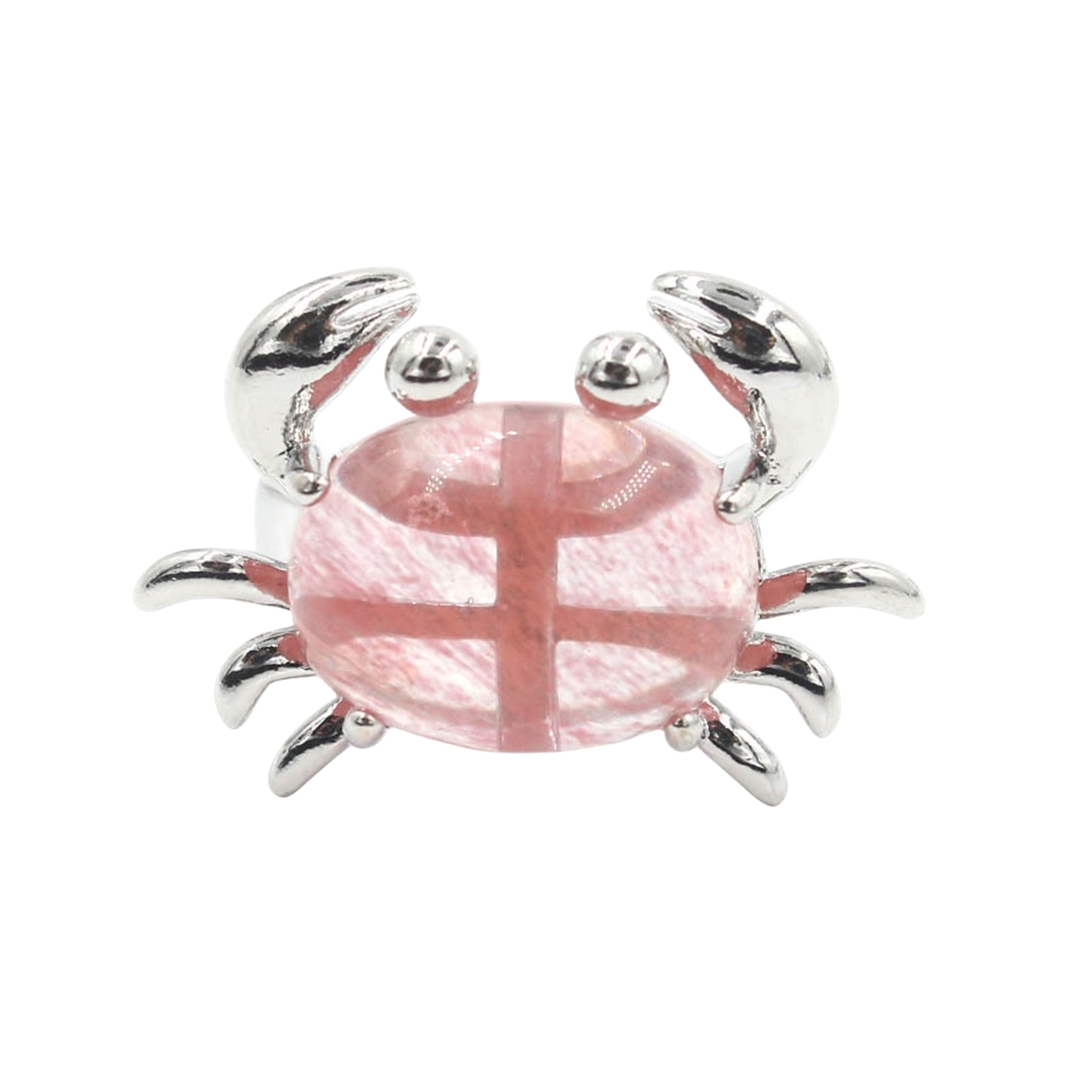 Silver Crab Stone Rings for Women Men Adjustable SR0146S