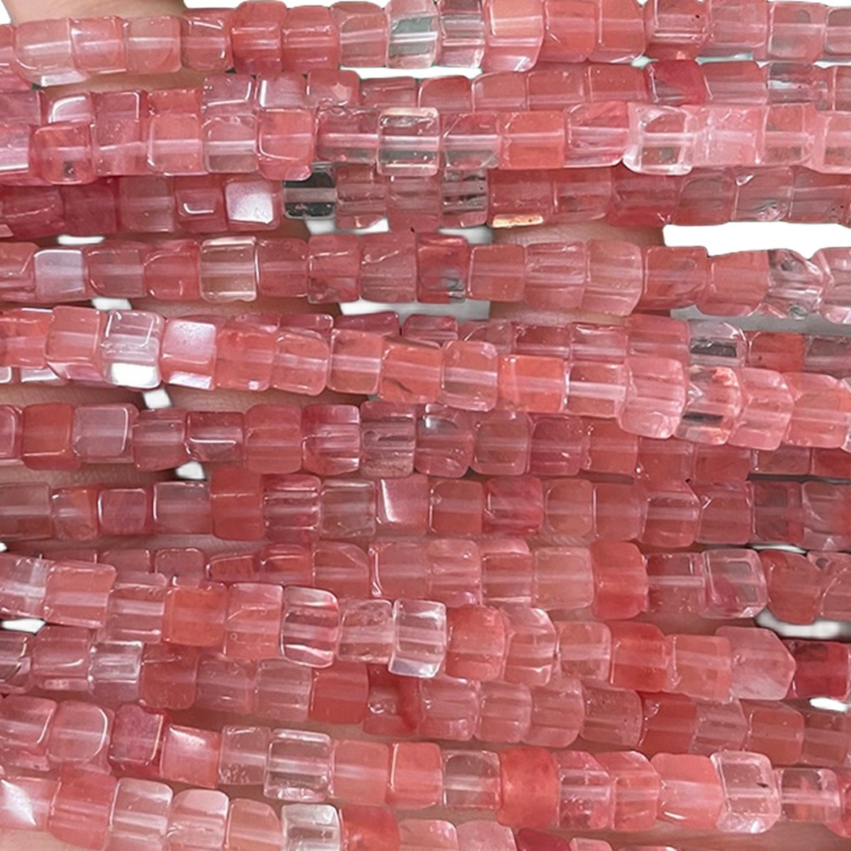 4MM Loose Natural Gemstone Cube Beads for Making Jewelry  (Approx 88PCS/Strand)