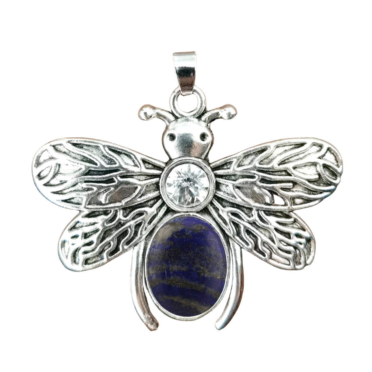 Silver Bee Gemstone Pendant for Making Jewelry 12x16MM Stone Cabs Animal 