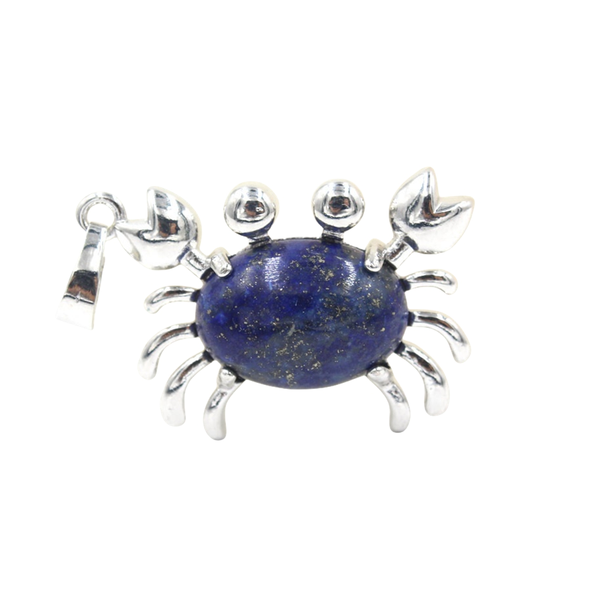 Natural Gemstone Crab Pendant Necklace for Women SN1552S Healing Crystal Protection Animal Jewelry Anniversary Birthday Valentine's Day Gift for Girlfriend Wife Mother