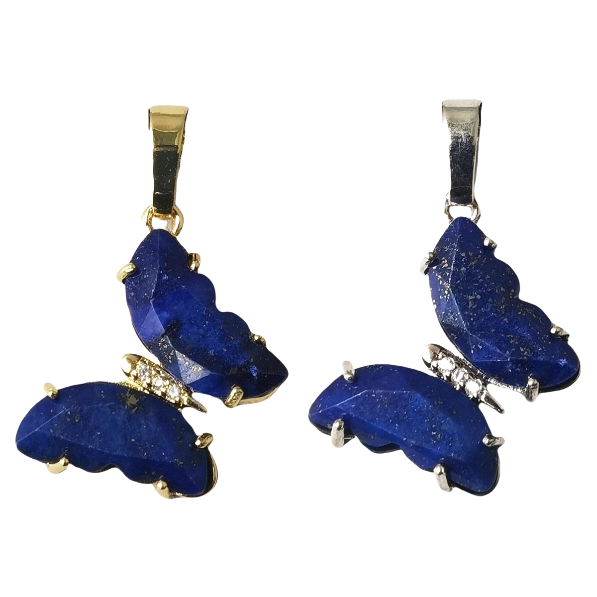 Natural Gemstone Butterfly Pendant for Making Jewelry necklace