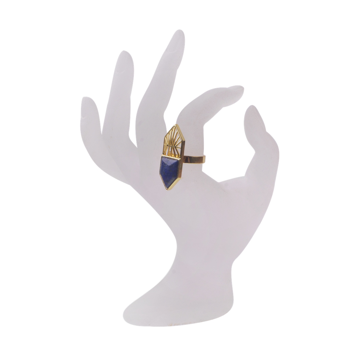 Gold Shield Gemstone Ring for Women Men 