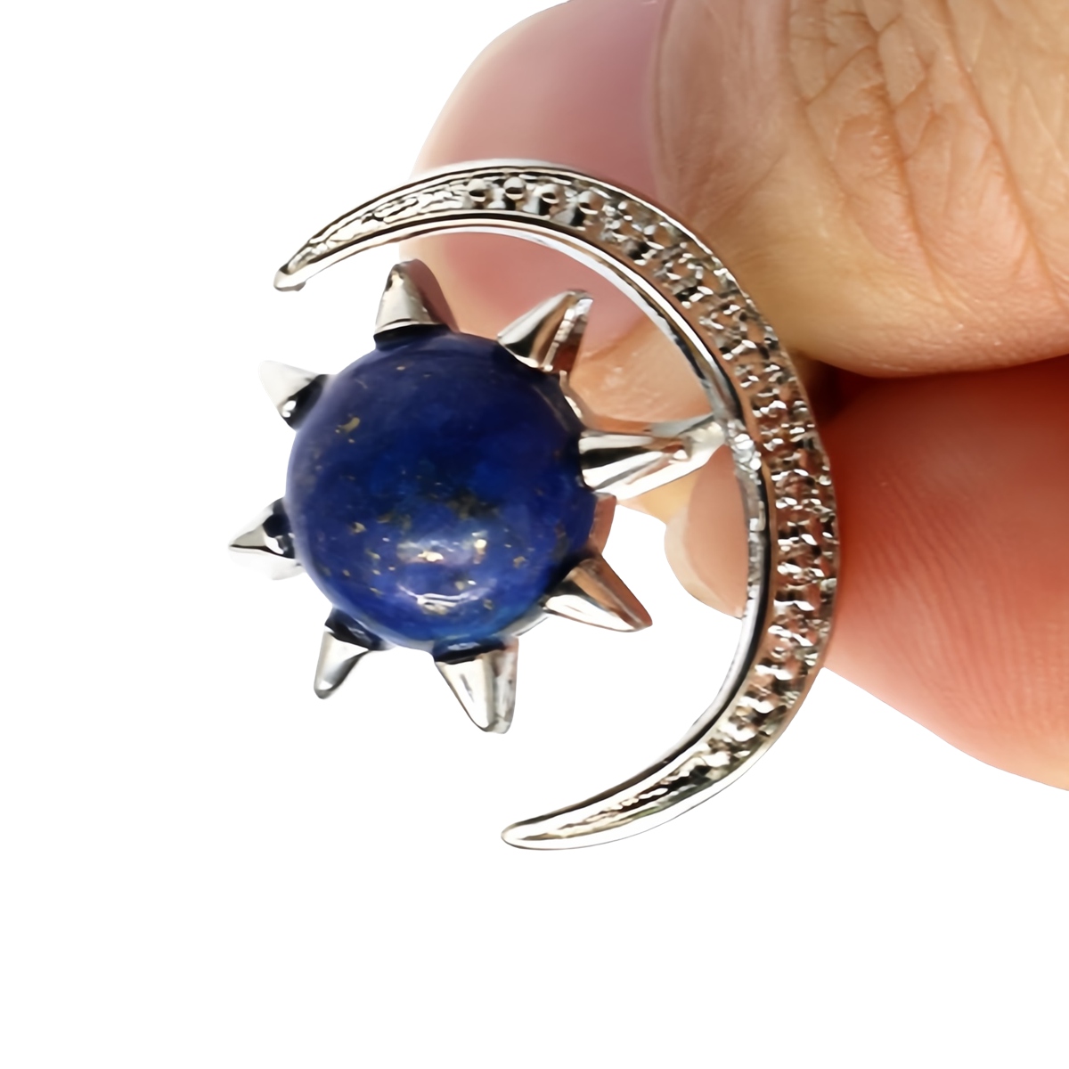 Moon Stone Rings for Women Men Adjustable Healing Crystal Ring Copper Plated White Gold Horse Eye Gemstone  SR0132S