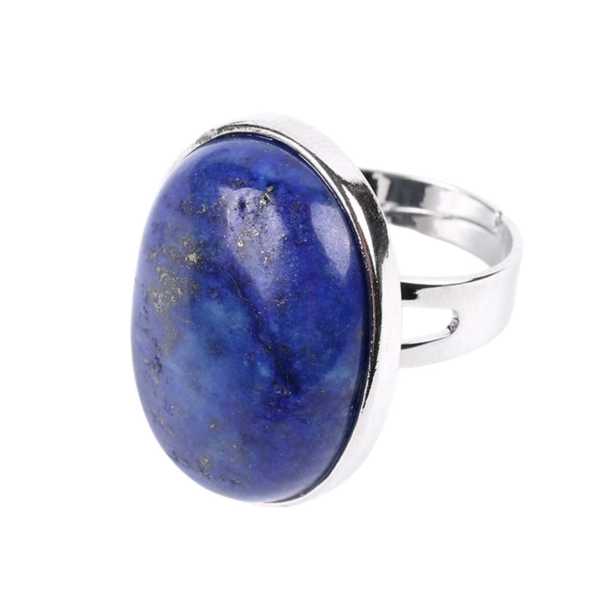 Silver Gemstone Rings for Women Men Adjustable 18x25MM Oval Gemstone CAB SR0157S 