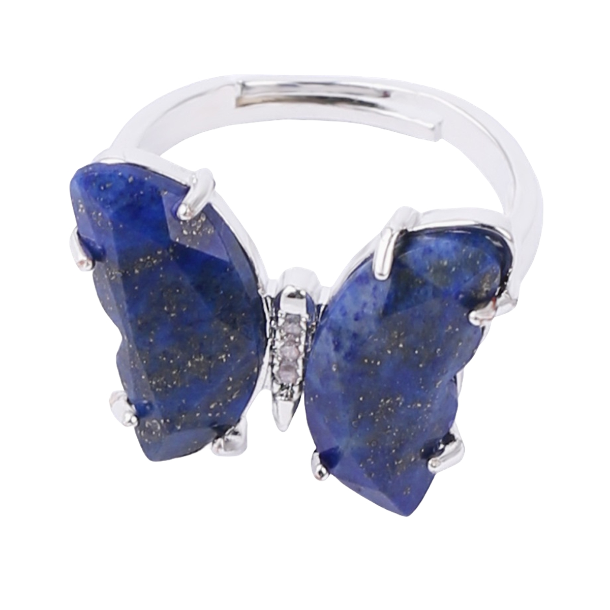 Natural Stone Butterfly Rings Moon Gemstone Jewelry For Women Anniversary Birthday Wedding Gift SR0162S