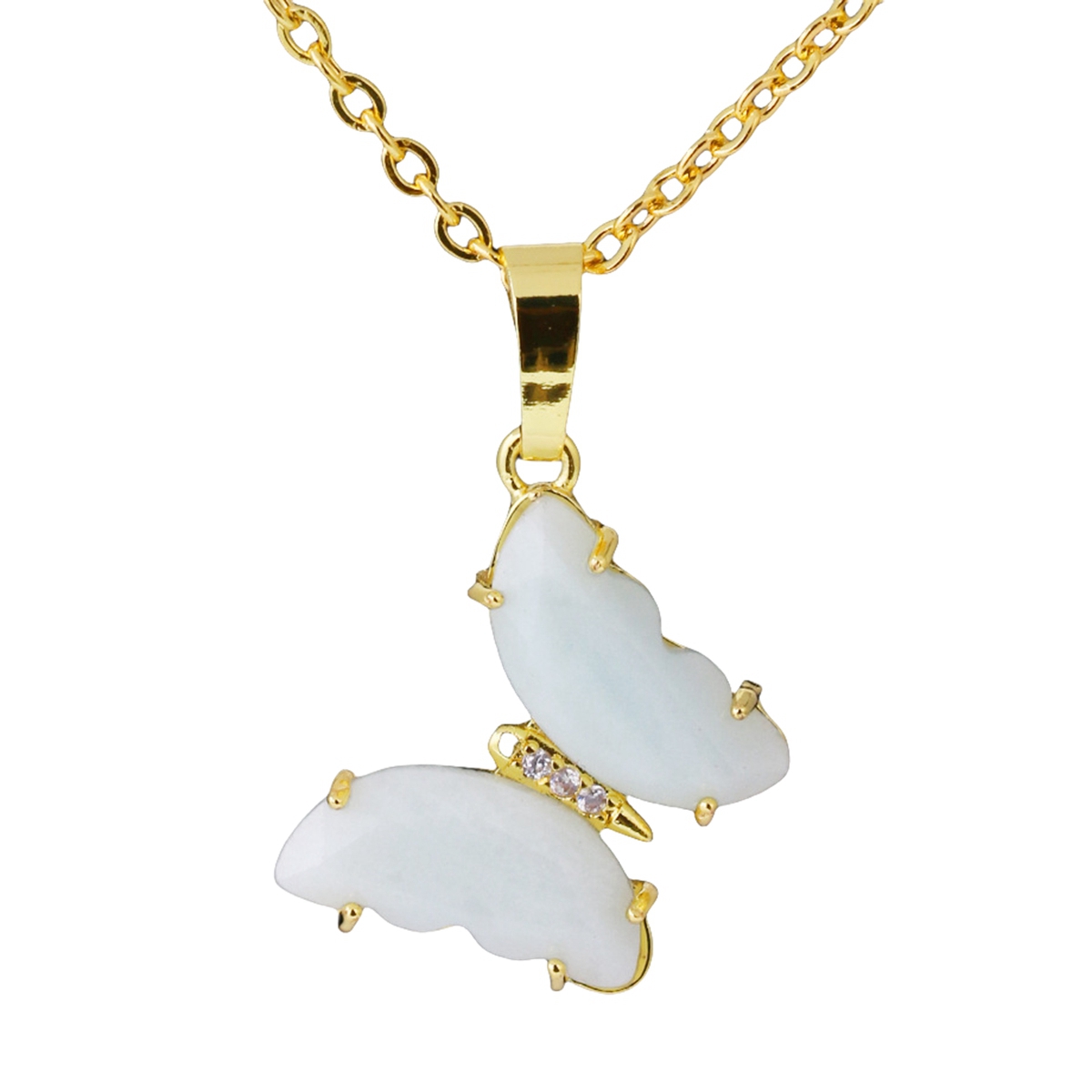 Butterfly Stone Pendant Necklace with 45cm Chain SN1630