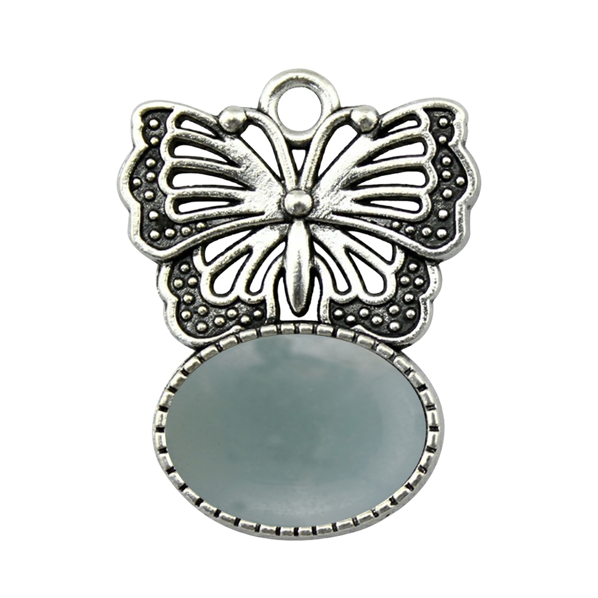 Silver Alloy Butterfly Gemstone Pendant for Making Jewelry with13x18MM Stone Cabs Steering wheel