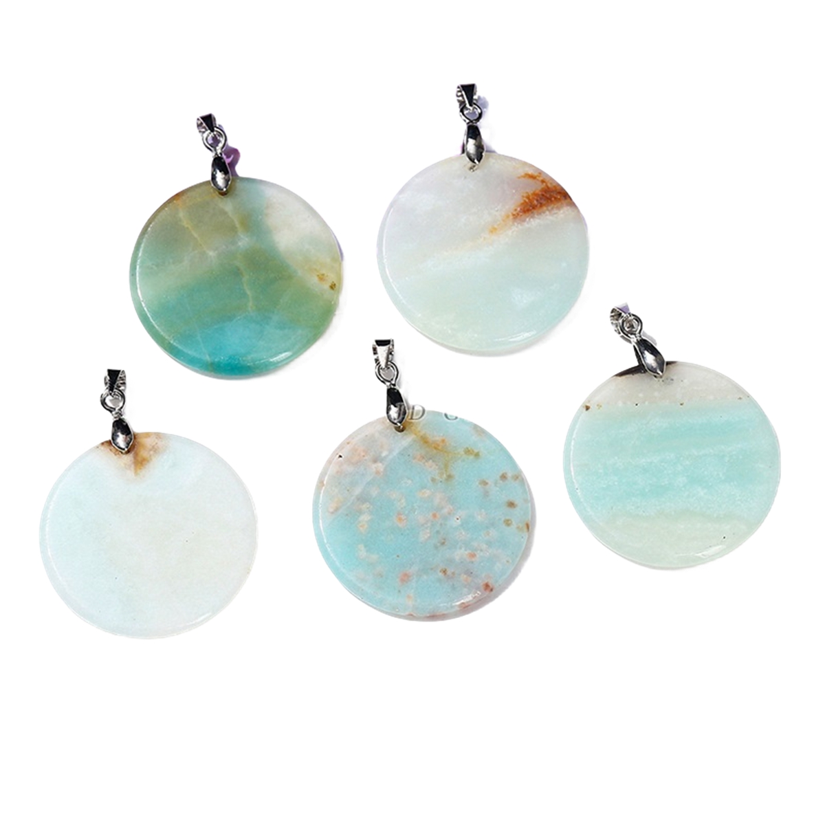 Gemstone Disc Dangle Earrings for Women Healing Chakra Crystal Lucky Circle Donut Coin SE1453S