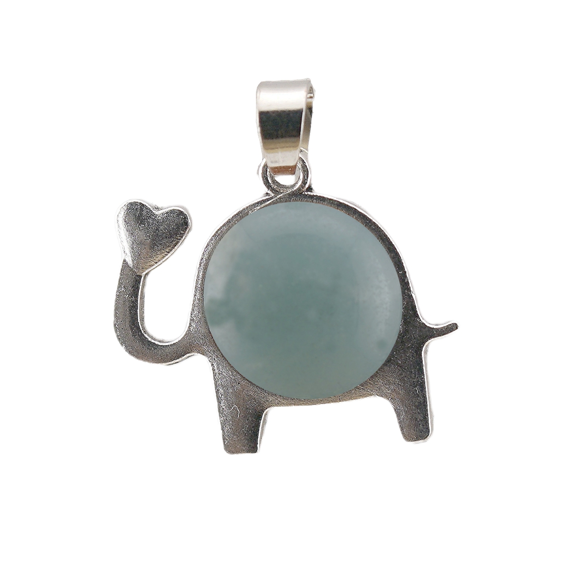 Silver Alloy Elephant Gemstone Pendant for Jewelry Making Necklace Earrings Love Heart 