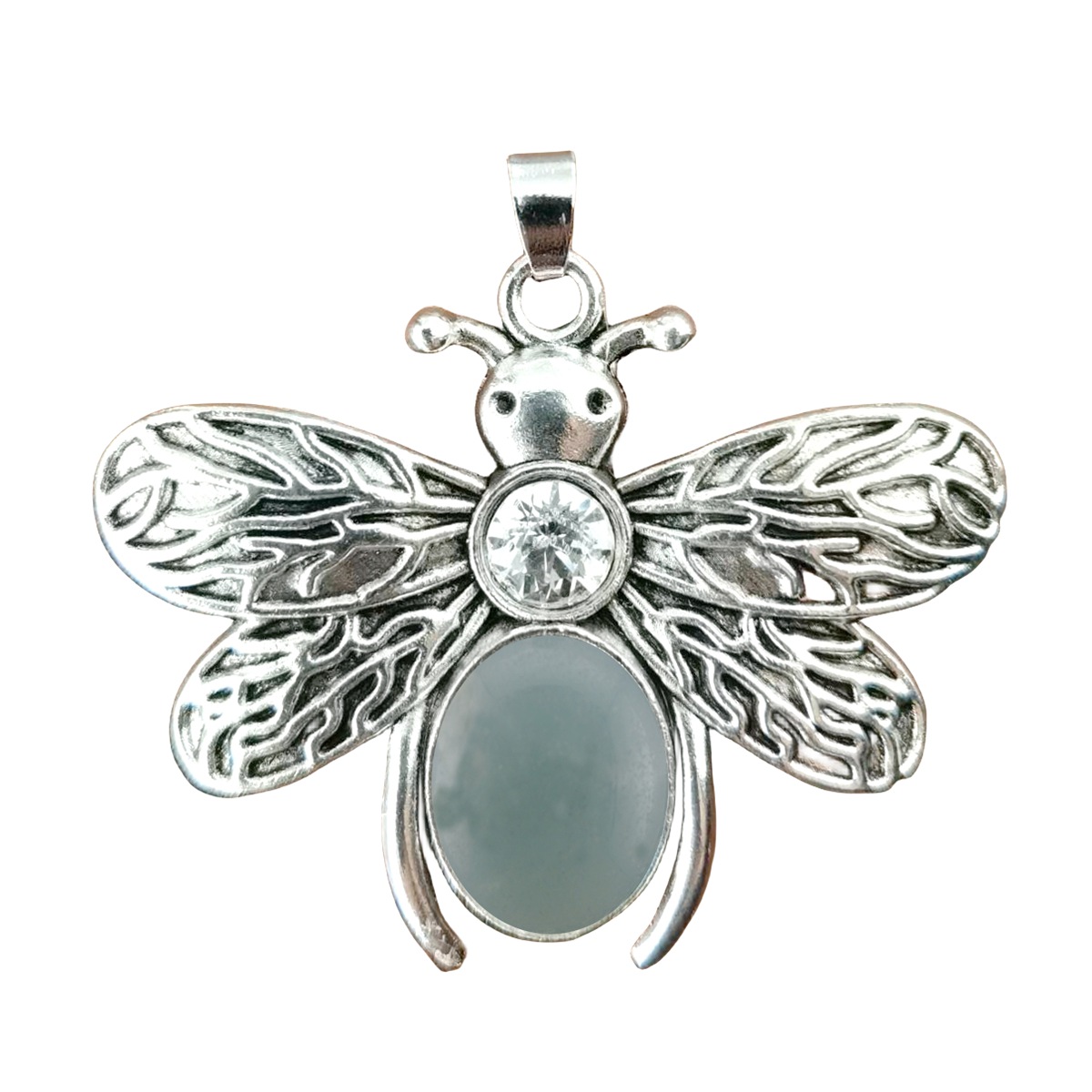 Silver Bee Gemstone Pendant for Making Jewelry 12x16MM Stone Cabs Animal 