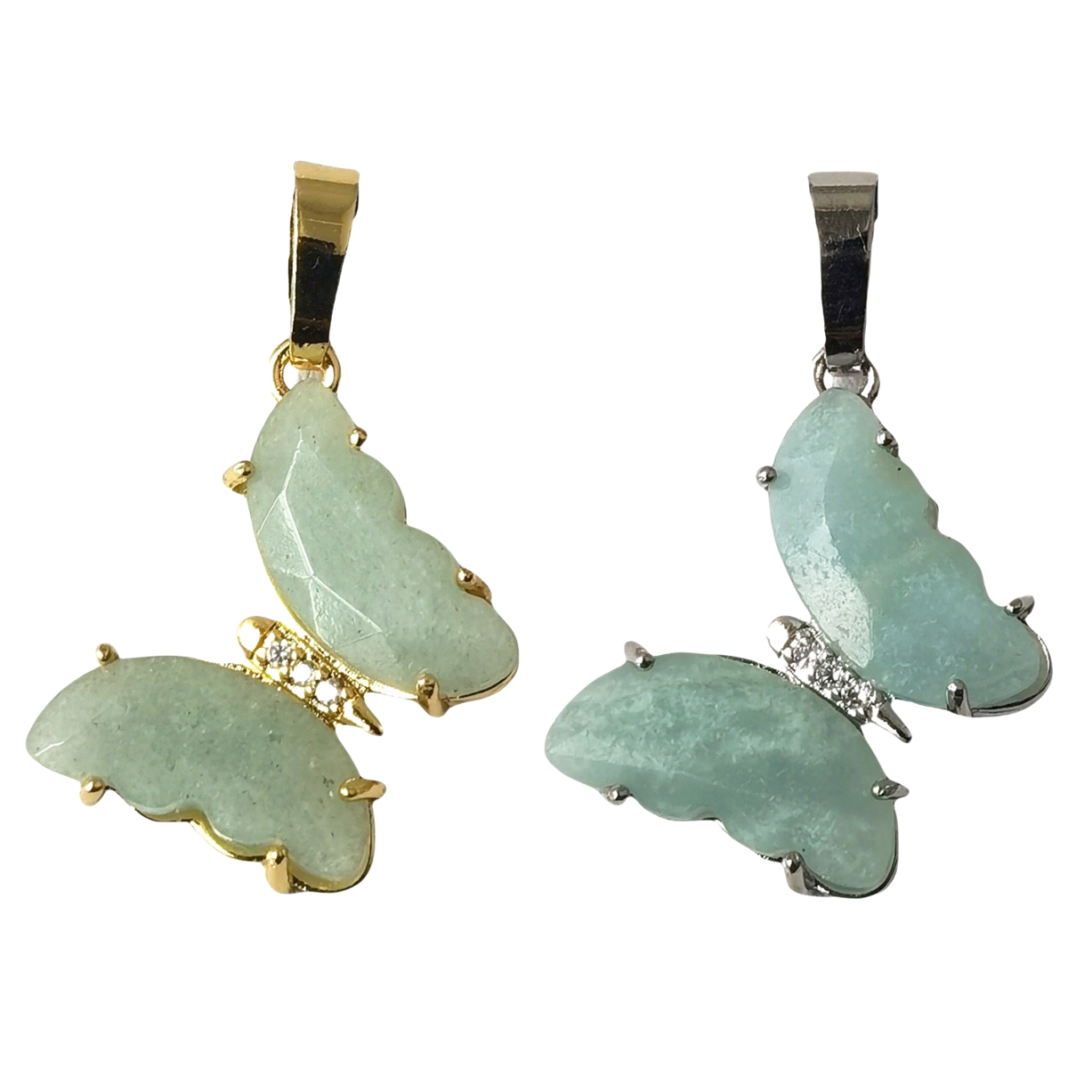 Natural Gemstone Butterfly Pendant for Making Jewelry necklace