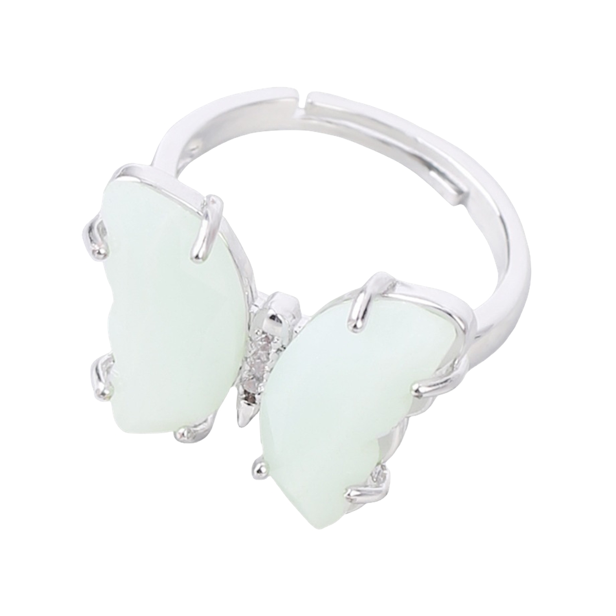 Natural Stone Butterfly Rings Moon Gemstone Jewelry For Women Anniversary Birthday Wedding Gift SR0162S