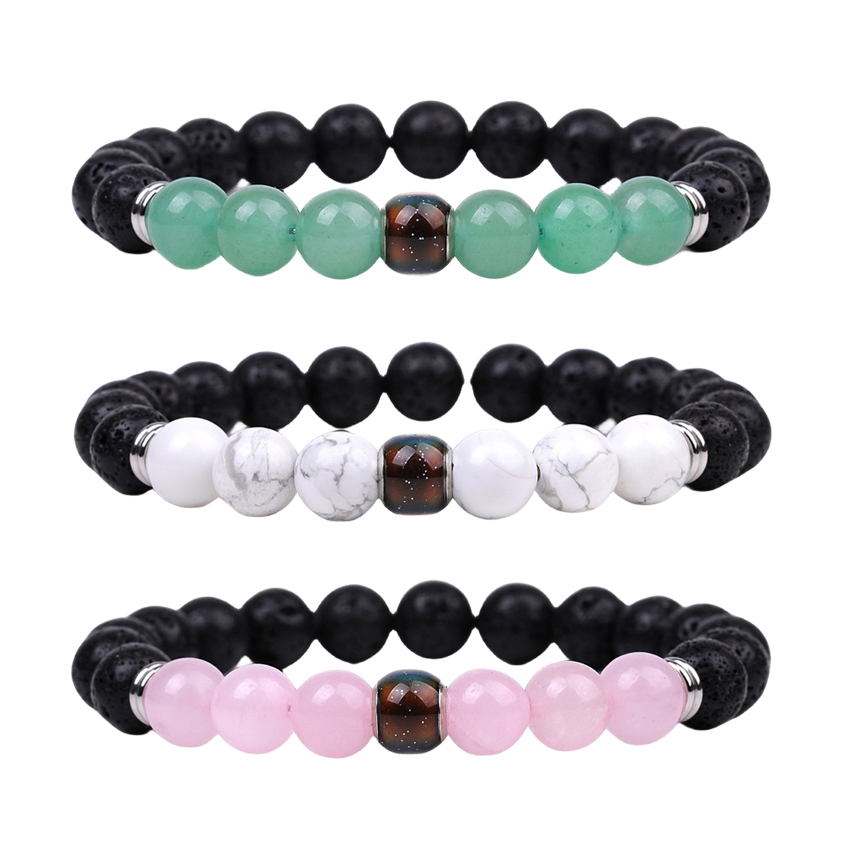 Lava Stone Mood Beads Bracelets for Women Girls Elastic Bracelets Men Fashion Beads Gifts Jewelry