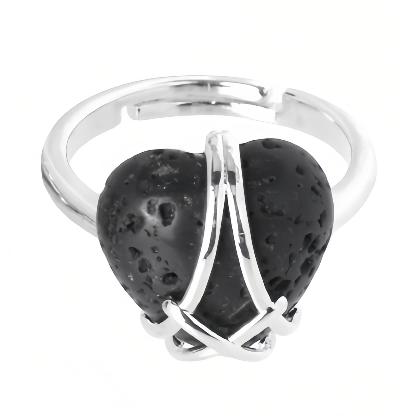 Silver Barbie Castle Heart Stone Rings for Women Men Adjustable  SR0143S