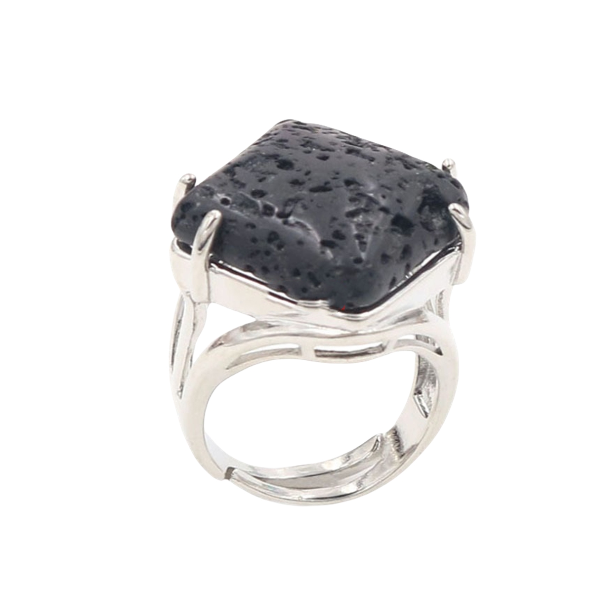Square Gemstone Ring for Women Girls Natural 16MM Cube Crystal Handmade Womens Statement Ring SR0164S