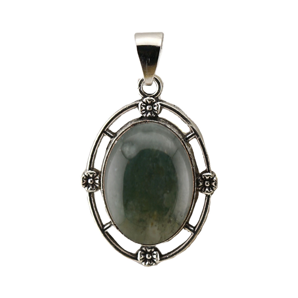 Natural Gemstone Pendant for Making Jewelry with 13x18MM Stone Cabs  Silver Alloy Accessories