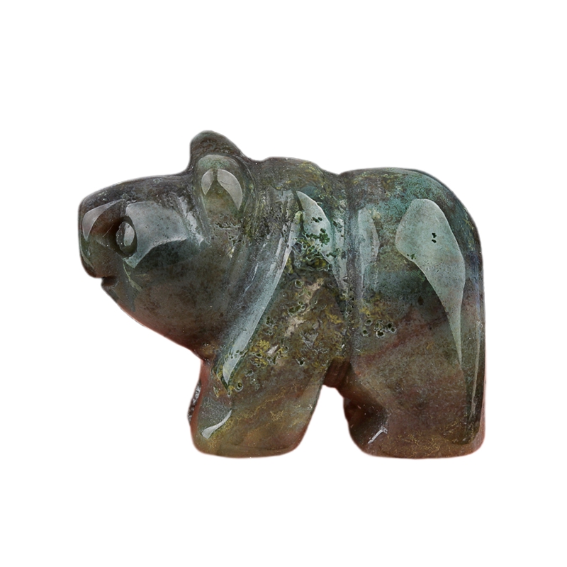 1.0Inch Handmade Craved  Gemstone Polar Bear for Home & Office Decor
