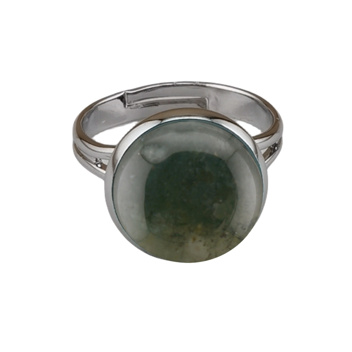 Silver Women 12MM Gemstone Rings Adjustable SR0189S