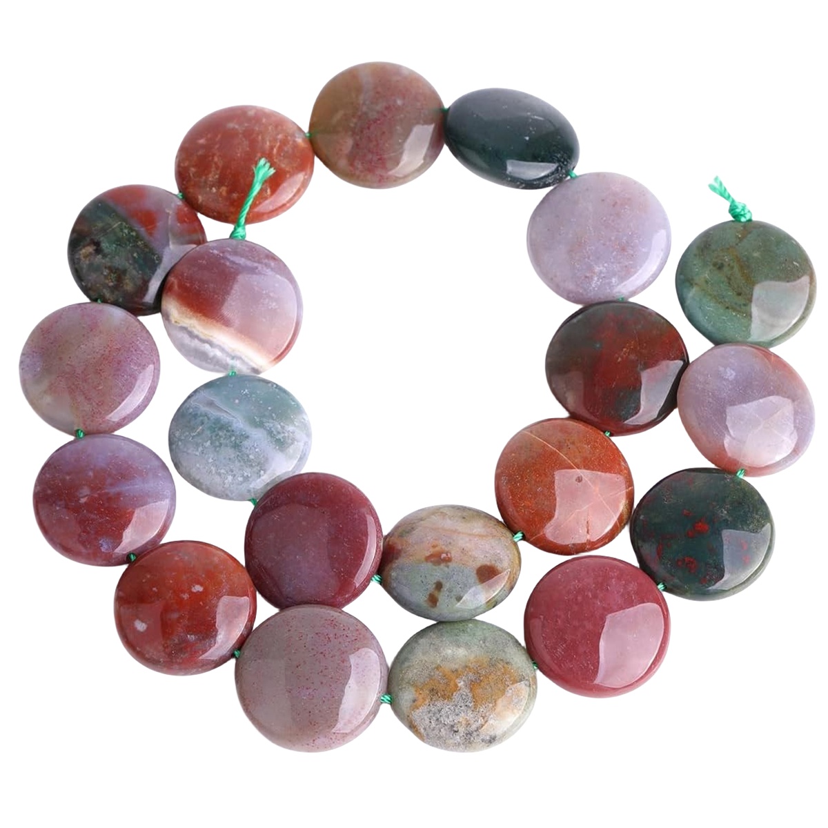 D20X6MM Gemstone Coin Beads for Making Jewelry Natural Stone & Crystal Donut