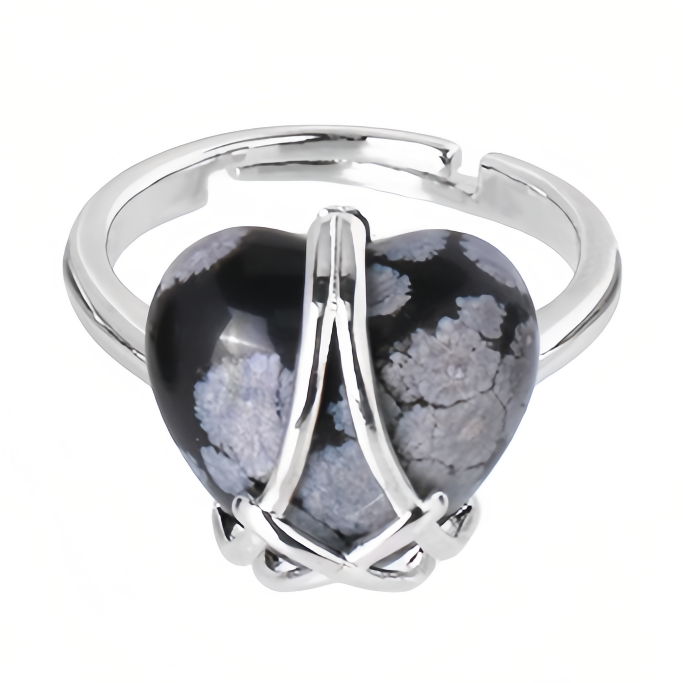Silver Barbie Castle Heart Stone Rings for Women Men Adjustable  SR0143S