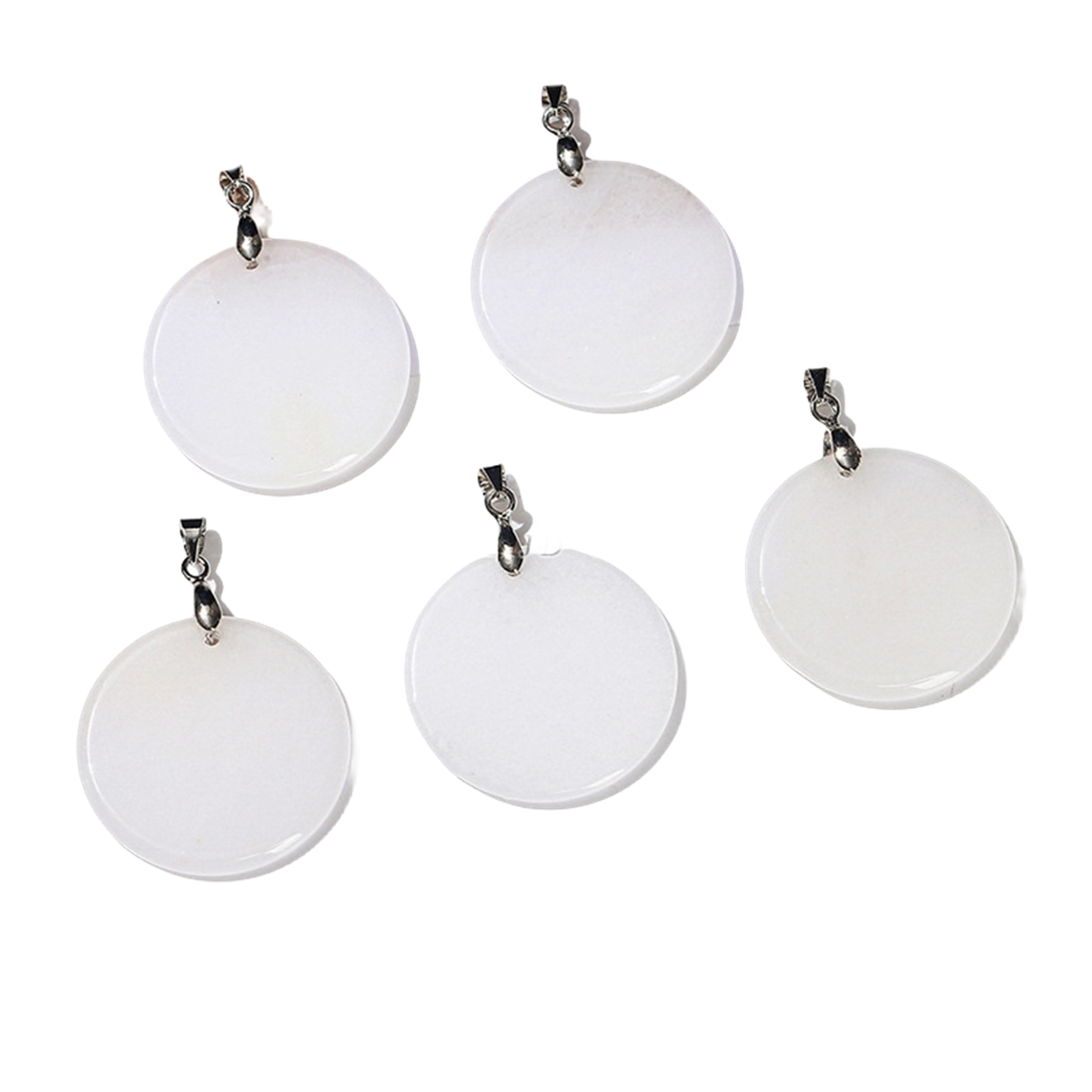 Gemstone Disc Dangle Earrings for Women Healing Chakra Crystal Lucky Circle Donut Coin SE1453S