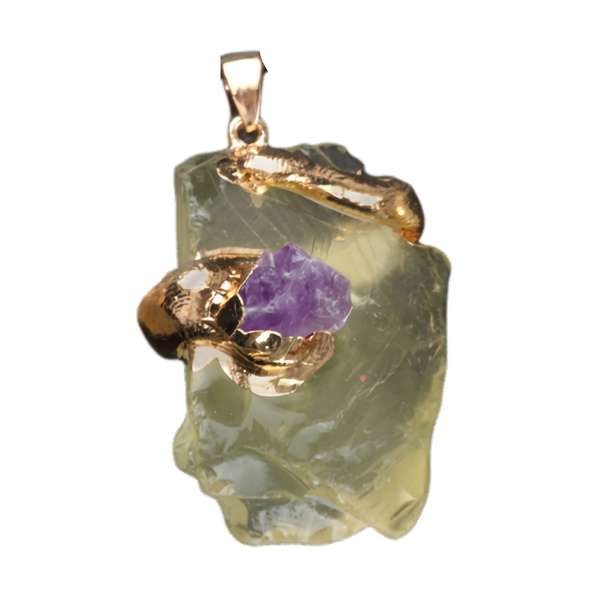 Irregular Raw Crystal Pendant for Making Jewelry Necklace Gilding Gemstone