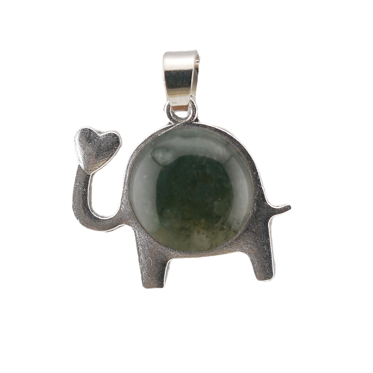 Silver Alloy Elephant Gemstone Pendant for Jewelry Making Necklace Earrings Love Heart 