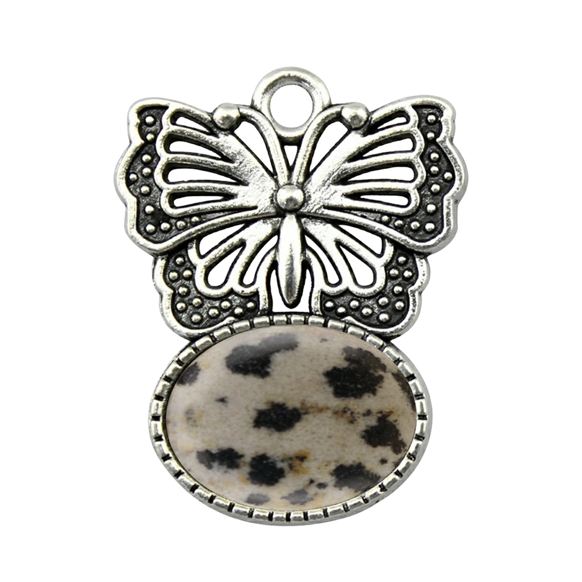Silver Alloy Butterfly Gemstone Pendant for Making Jewelry with13x18MM Stone Cabs Steering wheel