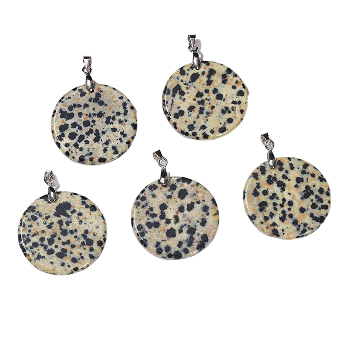 Gemstone Disc Dangle Earrings for Women Healing Chakra Crystal Lucky Circle Donut Coin SE1453S