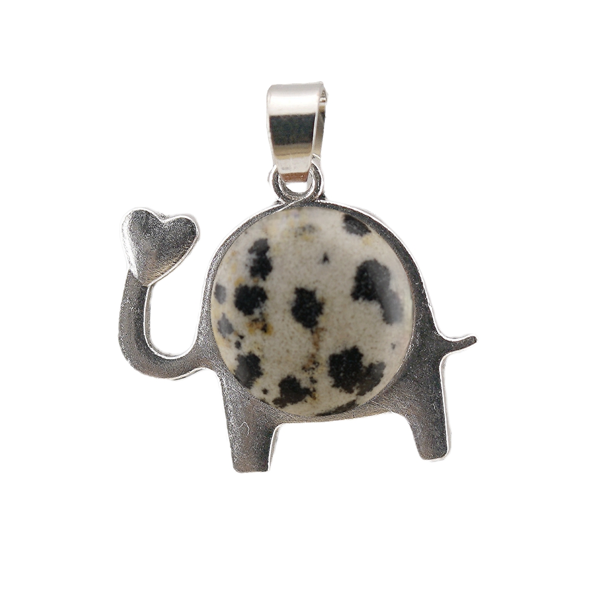 Silver Alloy Elephant Gemstone Pendant for Jewelry Making Necklace Earrings Love Heart 