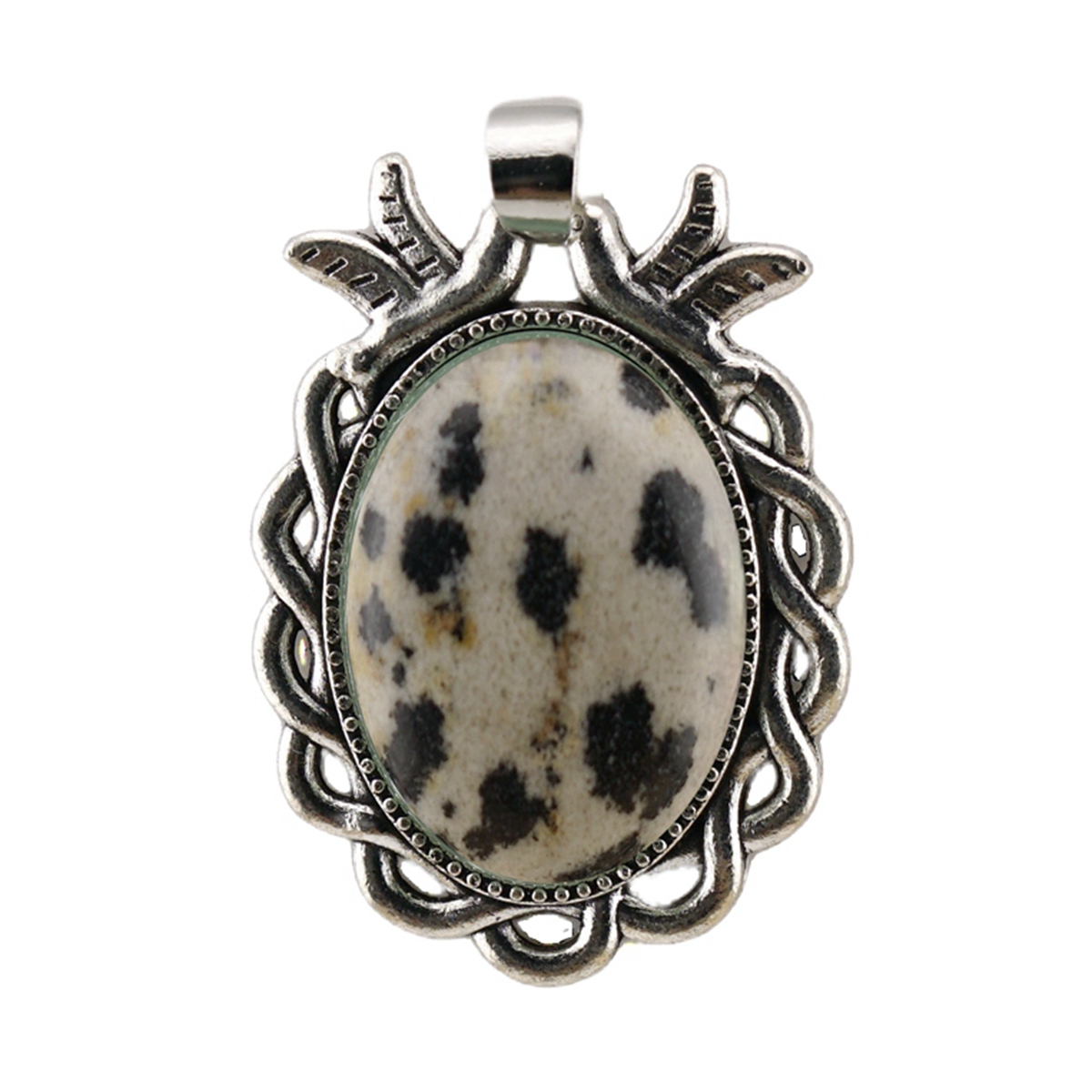 Natural Gemstone Pendant for Making Jewelry with 18x25MM Stone Cabs  Silver Alloy Accessories