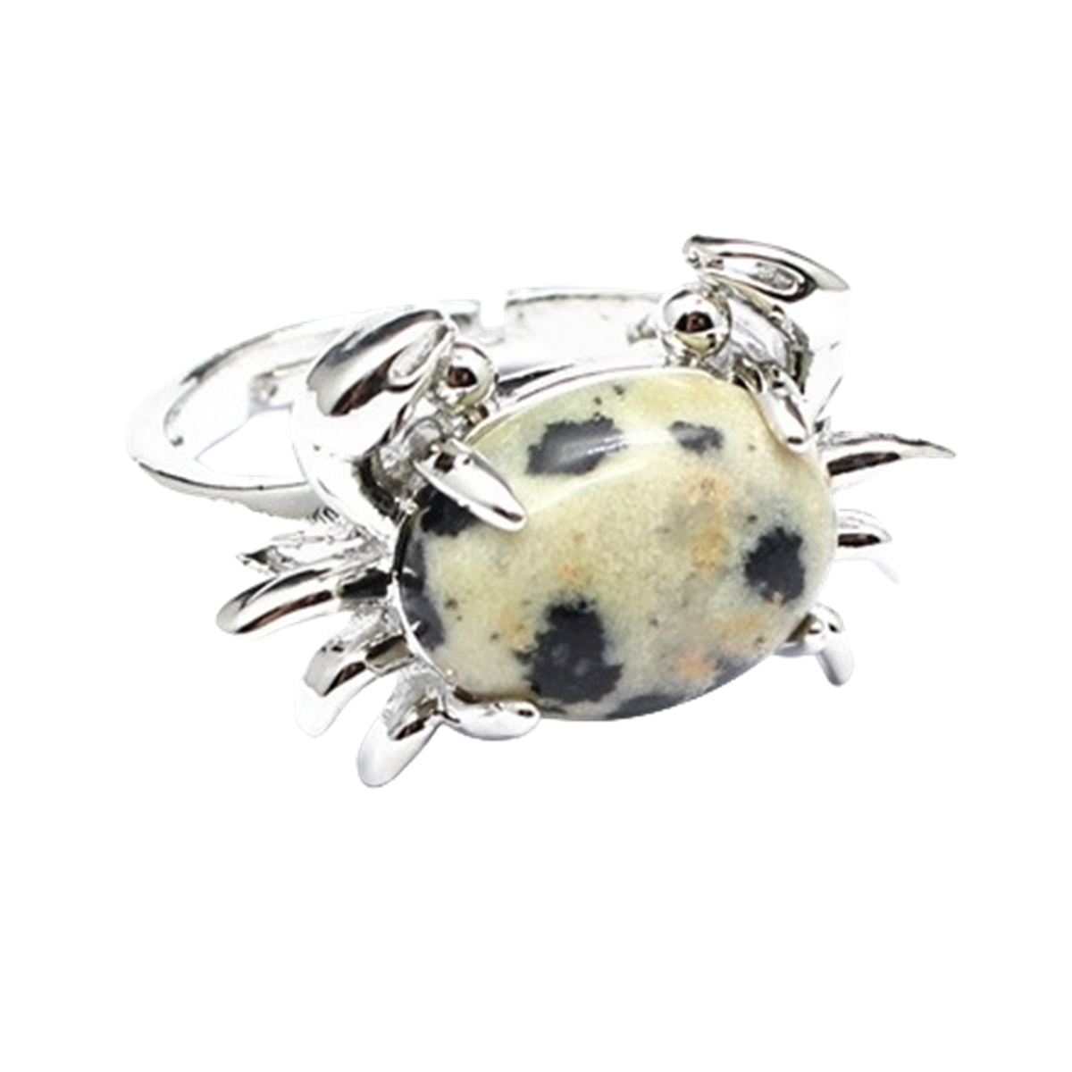 Silver Crab Stone Rings for Women Men Adjustable SR0146S