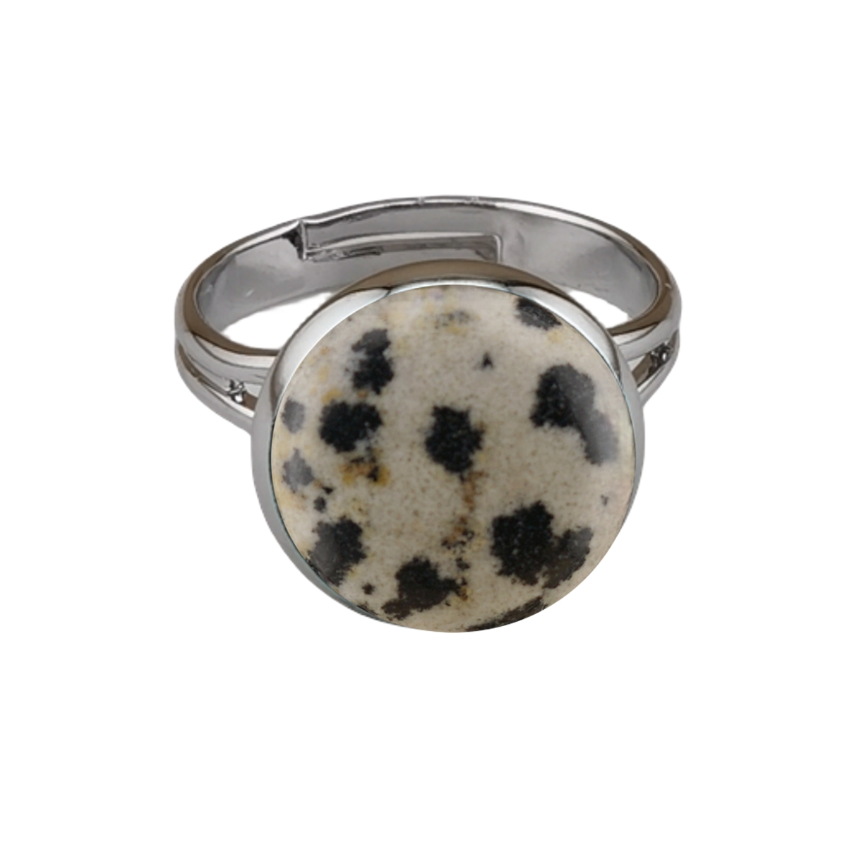 Silver Women 12MM Gemstone Rings Adjustable SR0189S