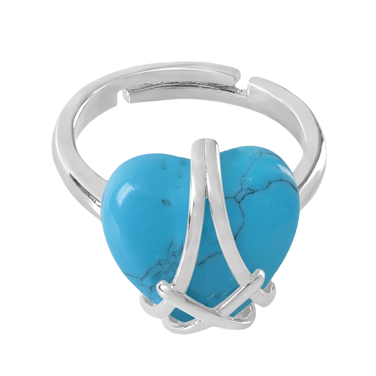 Silver Barbie Castle Heart Stone Rings for Women Men Adjustable  SR0143S