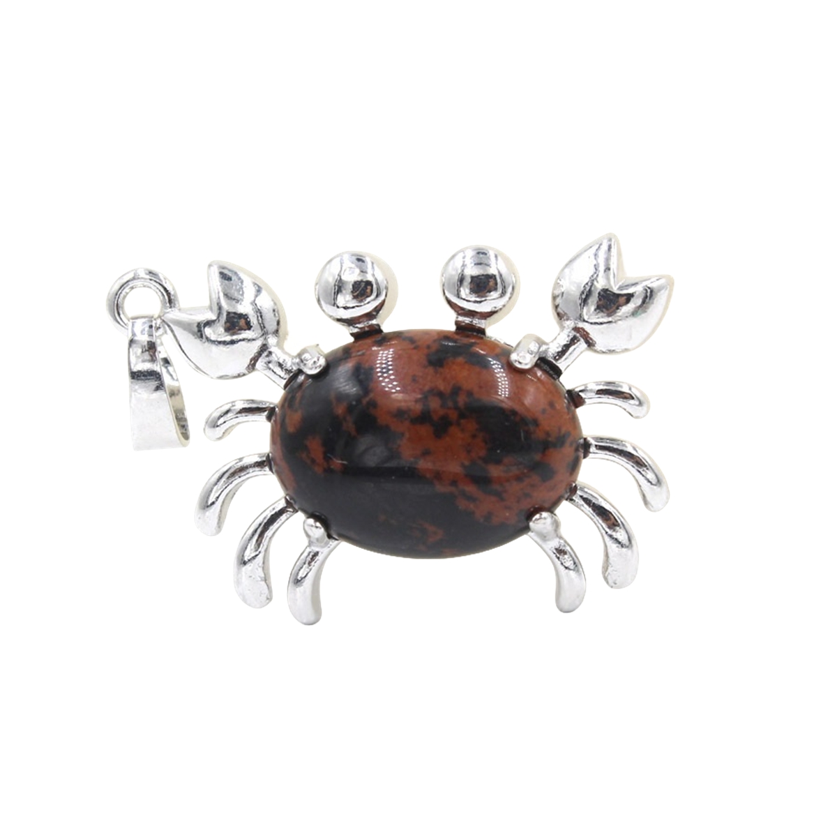 Natural Gemstone Crab Pendant Necklace for Women SN1552S Healing Crystal Protection Animal Jewelry Anniversary Birthday Valentine's Day Gift for Girlfriend Wife Mother