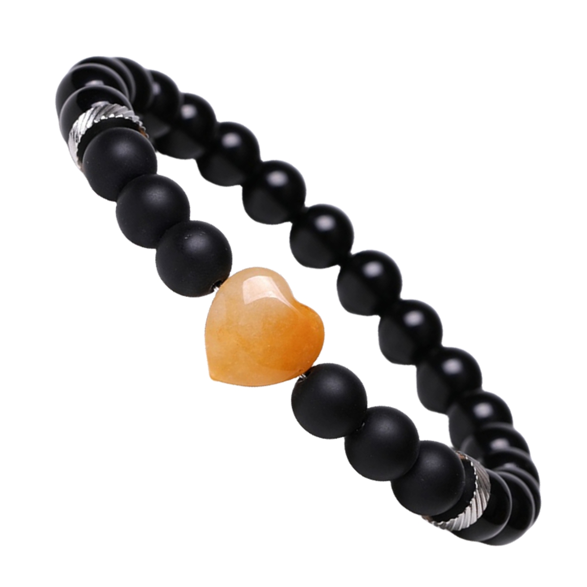 Healing Chakra Heart Stone Bracelet 8mm Beads Stretch Bangle Jewelry for Women