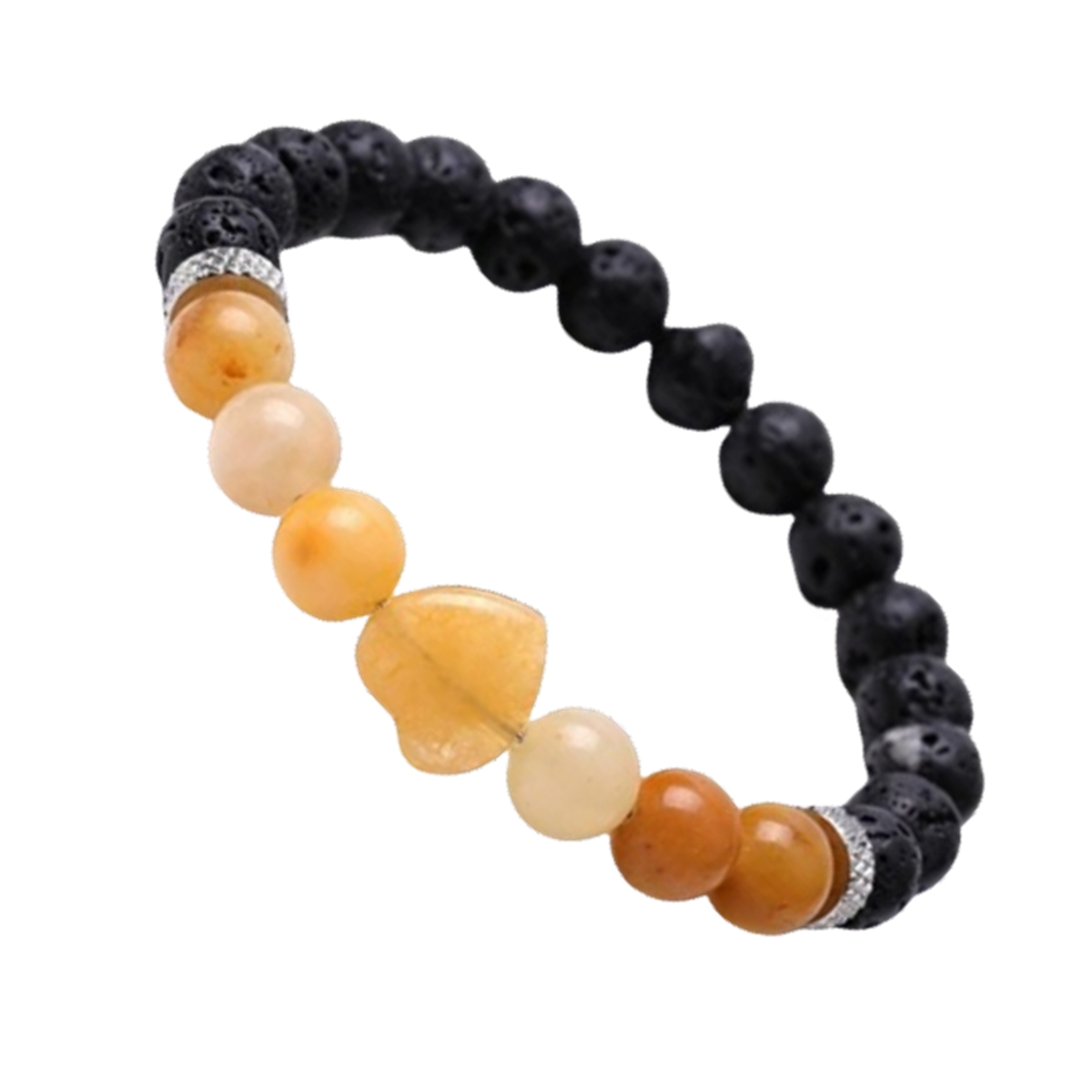 Healing Chakra Heart Stone Bracelet 8mm Beads Stretch Bangle Jewelry for Women