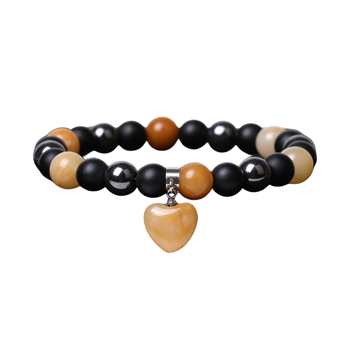 Healing Chakra Heart Stone Bracelet 8mm Beads Stretch Bangle Jewelry for Women