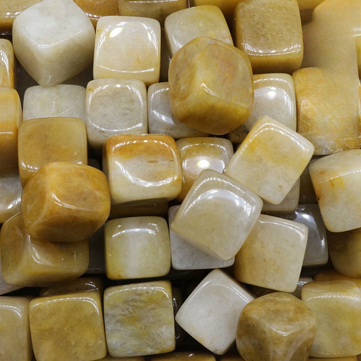 Natural Gemstone Loose Square Cube Beads Healing Power Crystal Block for Home Decor 15-18MM No hole