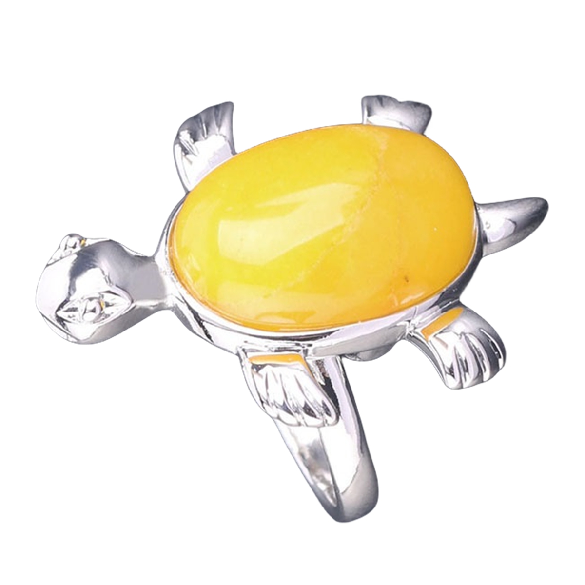 Silver Turtle & Tortoise Stone Rings for Women Men Adjustable  SR0148S