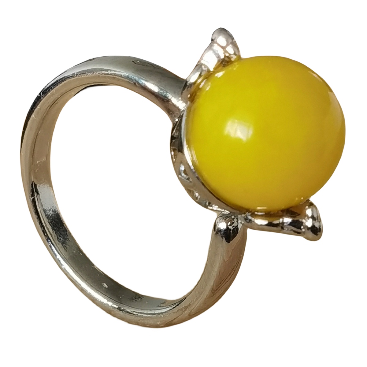 Silver Women 10MM Stone Balls Rings Adjustable SR0190S