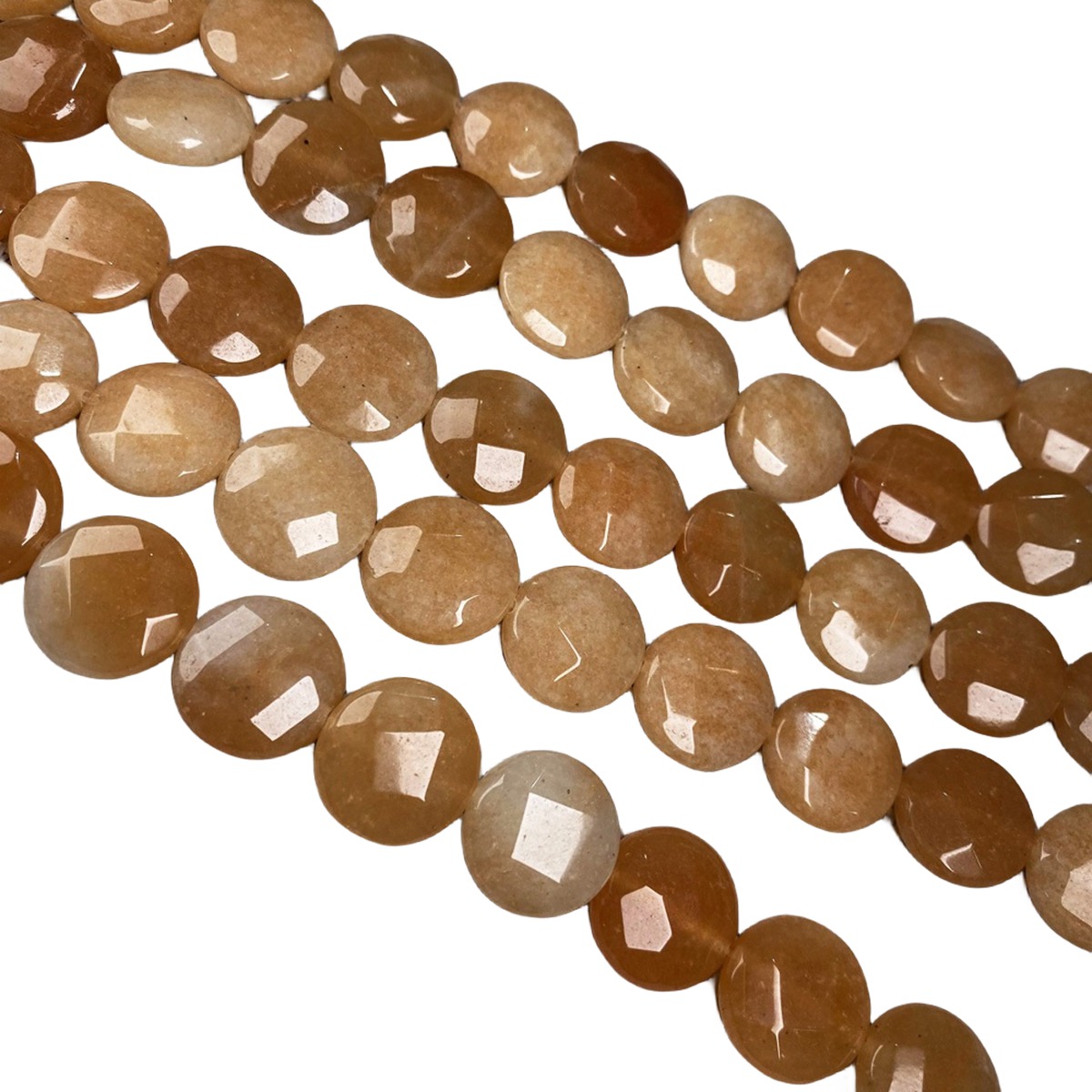 D16X6MM Faceted Round Coin Gemstone Beads for Making Jewelry Natural Stone & Crystal Donut