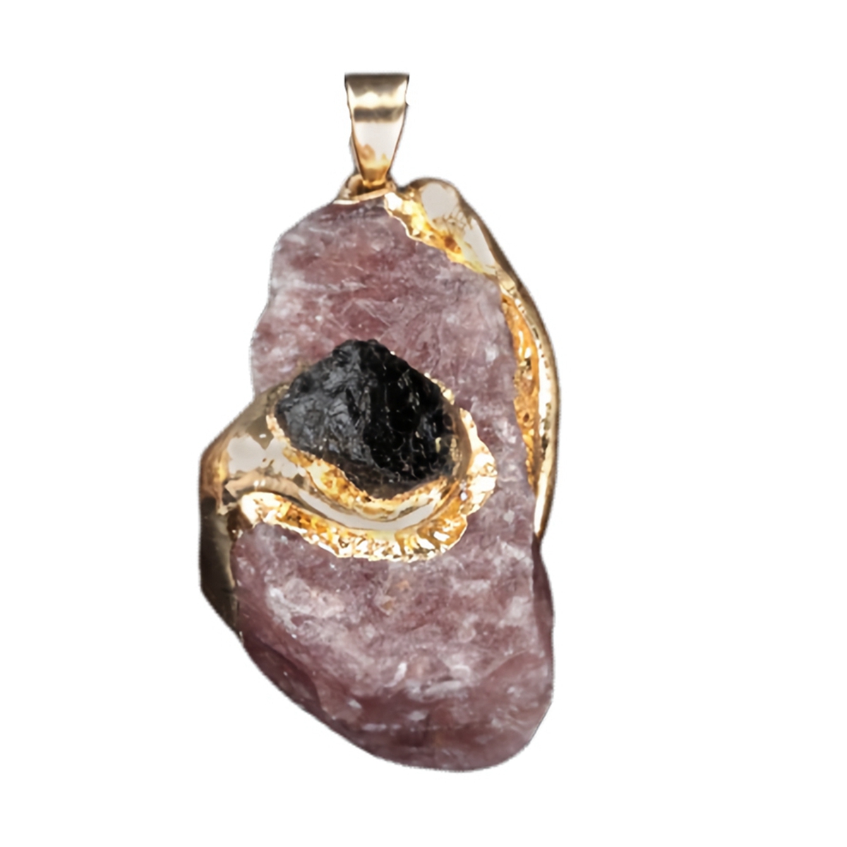 Irregular Raw Crystal Pendant for Making Jewelry Necklace Gilding Gemstone