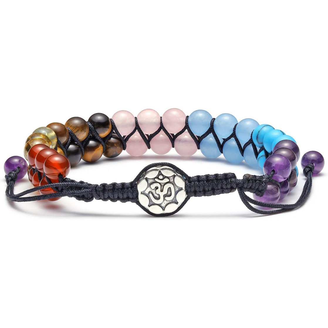 Chakra Bead Bracelets for Women Men - 6mm Natural 7 Chakra Healing Crystal Tree Life Stretch Bracelet with Real Stones Anxiety Meditation Yoga Gemstone Jewelry