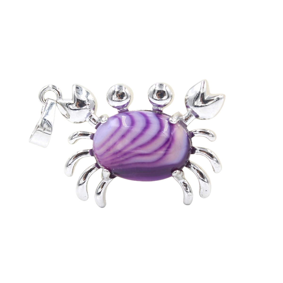 Natural Gemstone Crab Pendant Necklace for Women SN1552S Healing Crystal Protection Animal Jewelry Anniversary Birthday Valentine's Day Gift for Girlfriend Wife Mother