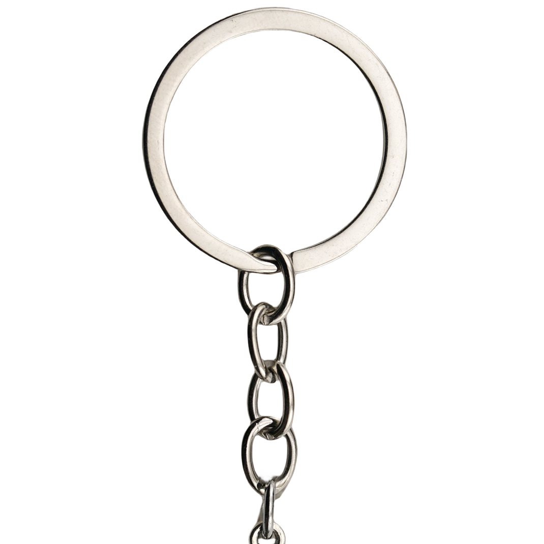 Silver Four Leaf Clover Gemstone Pendant Keychain 12MM Stone & Crystal Cabs 