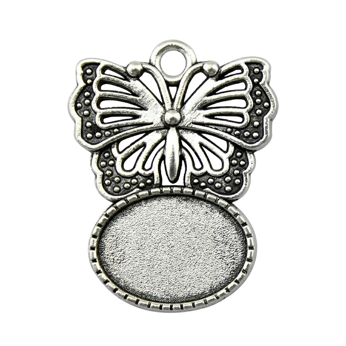 Silver Alloy Butterfly Gemstone Pendant for Making Jewelry with13x18MM Stone Cabs Steering wheel