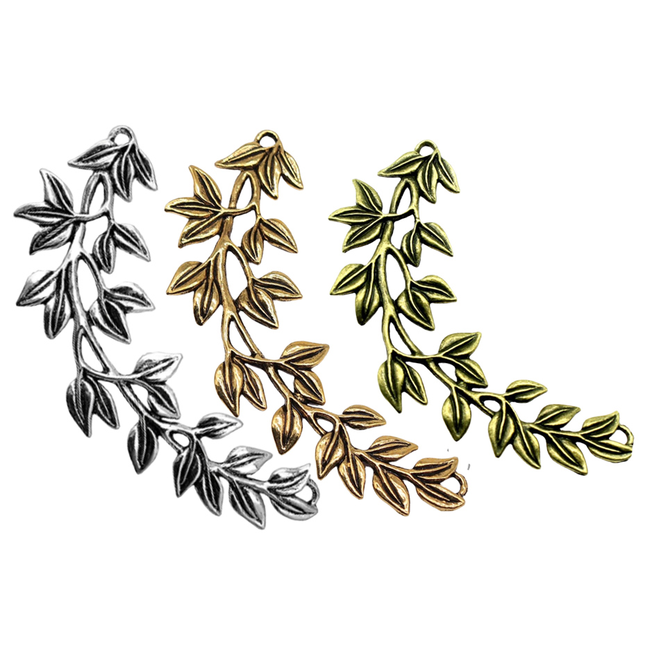 Alloy Branch & Leaf Charms for DIY Making Jewelry