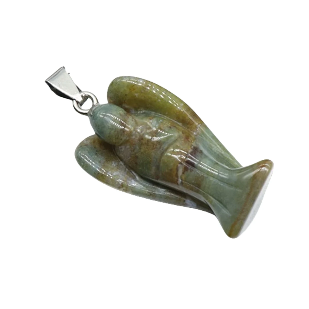 1.0Inch Handmade Craved Gemstone Angel Pendant for Making Jewelry